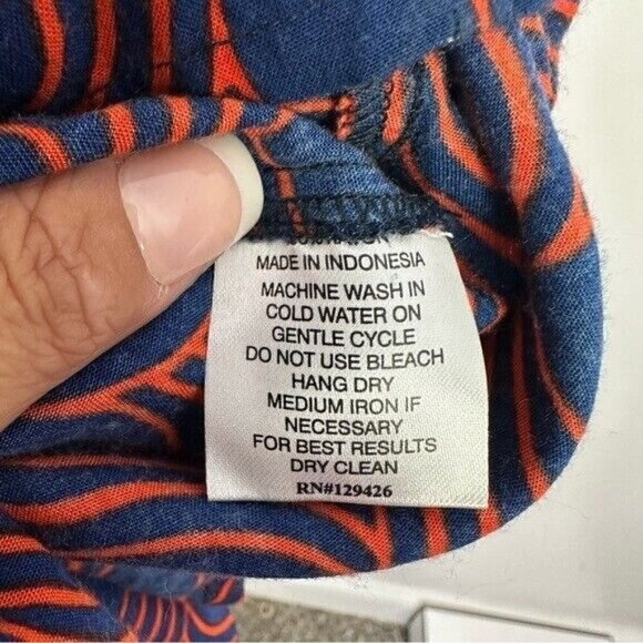 ESCAPADA Living navy & Red Geometric Wide Leg Palazzo Pants Size Small - Picture 10 of 10